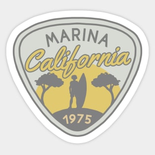 Marina California 1975 Surfer Sticker